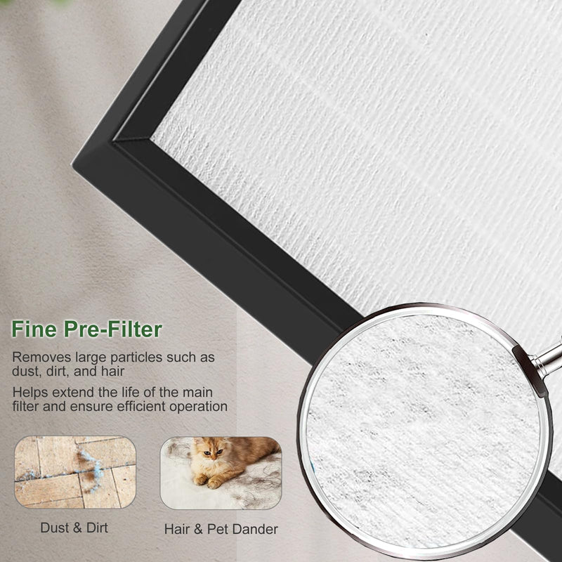 TZ-K2 True HEPA Filter Replacement, Compatible with ToLife TZ-K2 Air Purifier, TZ-K2-A HEPA Filter, 3-in-1 HEPA High-Efficiency Activated Carbon Filter, 4 Pack