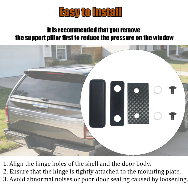 2 Pack 710001 Hinge Outer Plate Repair Kit Compatible with After 1973 Snugtop Camper Shell, Nut Plates Hinge bushings Replace,Truck Cap Glass Rear Doors Accessories 2