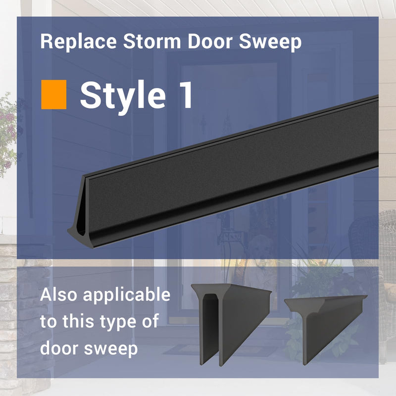Storm Door Sweep Replacement for Larson & Pella Storm Door Expander Sweep, CH9030501 Sweep for Vinyl and Metal Door Sweep Assembly - Style 1 39.6in