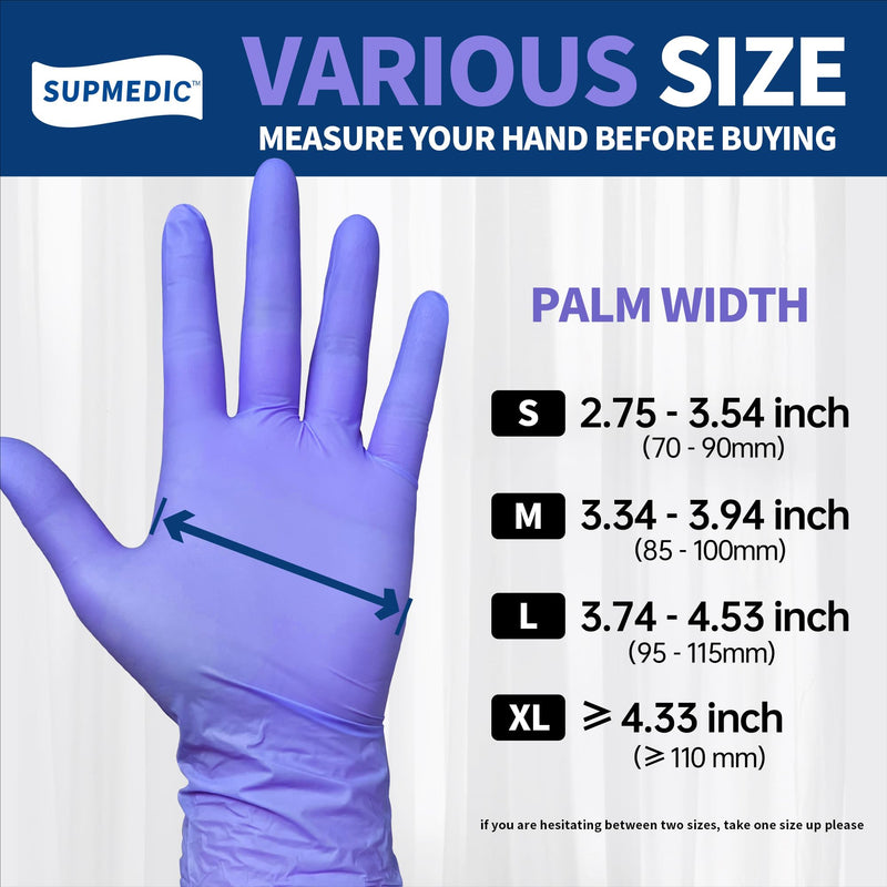 Nitrile Exam Gloves, Powder-Free Latex-Free Food Safe Cleaning First Aid Disposable Medical Glove, Purple 100 Pcs Large (Purple)
