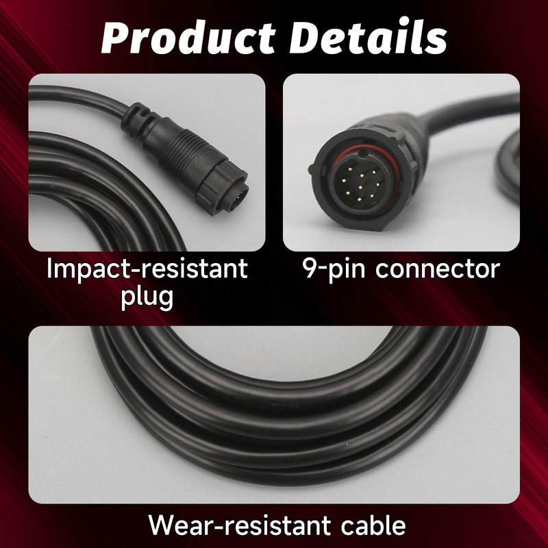 3005.6907 Transducer Extension Cable 10ft, 9-Pin Compatible with Lowrance LSS-1 LSS-2 Structure Scan Replace 000-00099-006