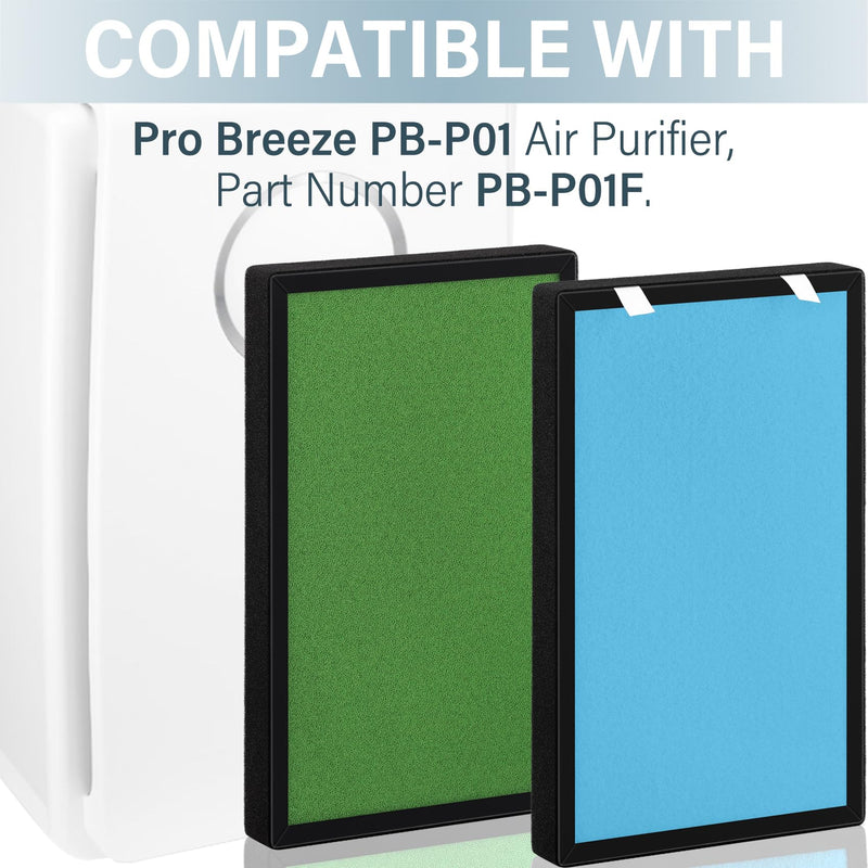 PB-P01 Replacement Filter for Pro Breeze Air Purifier, 1 Pack