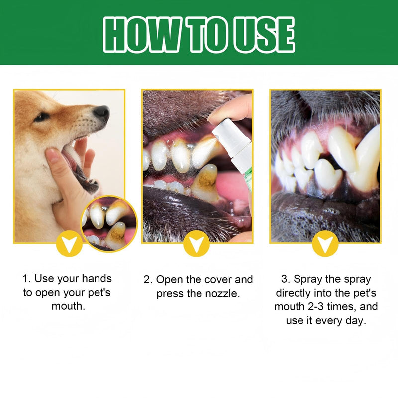 JoanofArc Dog Dental Care Spray - Oral Care Spray for Dogs - Teeth Cleaning Spray - Freshen Breath for Pet Cats and Dogs, Reduce Plaque & Tartar, Support Clean Teeth, No Brushing, 30ml/1.01 Fl Oz