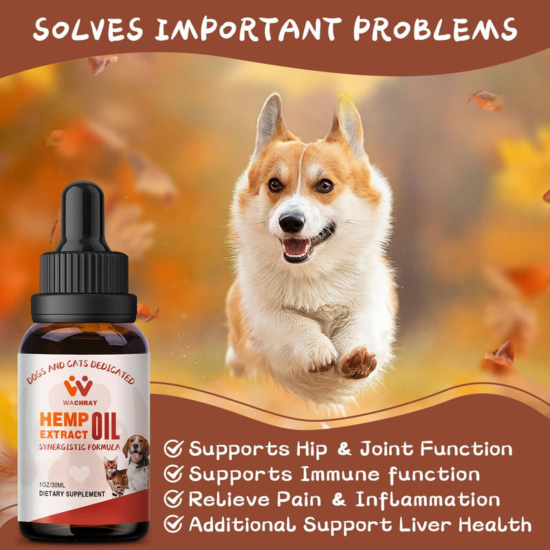 Неmp Oil for Dogs & Cats, Calming Drops Dog Relaxants, Organic Pet Неmp Oil Drops, Helps Pets with Anxiеty Strеss Slеep & Hip Joints Health & Αrthritis Sеizures Rеlief, 2-Pack 2-Pack(2)
