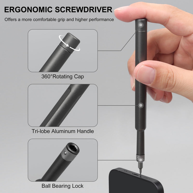 Precision Screwdriver Set 49 in 1 SHARDEN Small Screwdriver Set Magnetic Repair Tool Kit for Laptop, iPhone, Cell Phone, PC, MacBook, Tablet, Computer, PS5, PS4, Xbox, Electronic, Glasses, Watch 49 in 1 Black