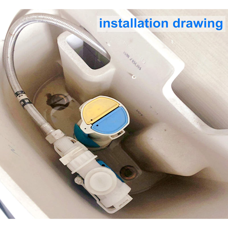 Toilet Flush Valves Assembly 2" Dual Flush Valve Replacement Kit for 2-Piece Toilets Compatible with Toto THU435 Caroma Flush Valve - Valve Height 11 inch for Tall Toilet Tanks