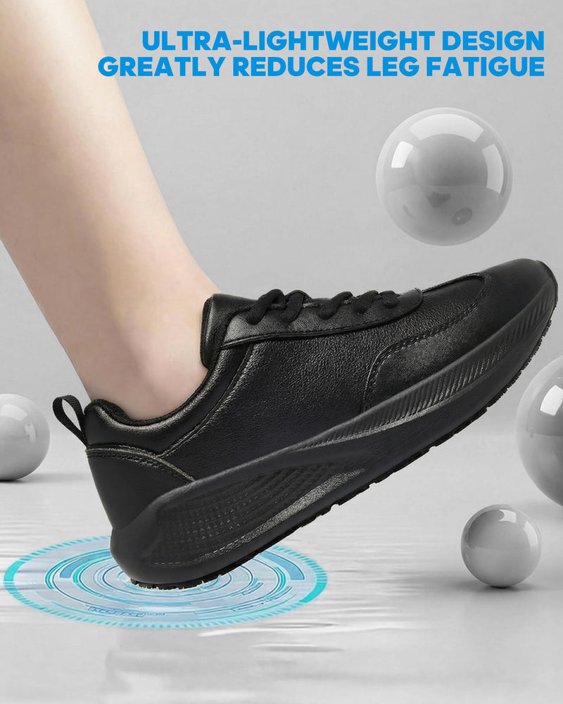Non Slip Work Shoes for Women Black Food Service Slip Resistant Shoes Waterproof Kitchen Chef Walking Sneakers Nursing Standing All Day 6.5
