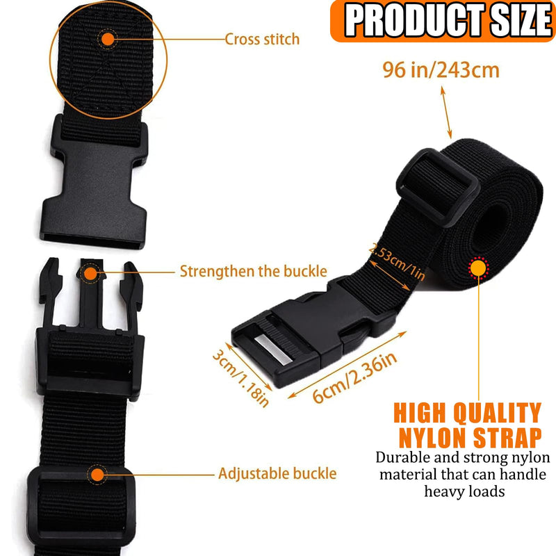 Adjustable Boat Cover Straps with Quick Release Buckles,Heavy Duty Boat Cover Tie Down Utility Straps,Webbing Tightening Straps Suspenders Belt for Securing 6 Pcs 96"