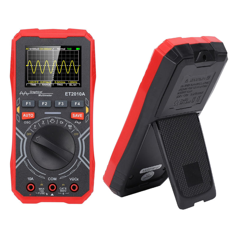 Portable 2 in 1 Handheld Digital Oscilloscope and Multimeter with 1MHz Bandwidth, 2.5Msps High Speed Sampling, Auto Sleep Function for Field Diagnostics and Electronics Testing by Professionals