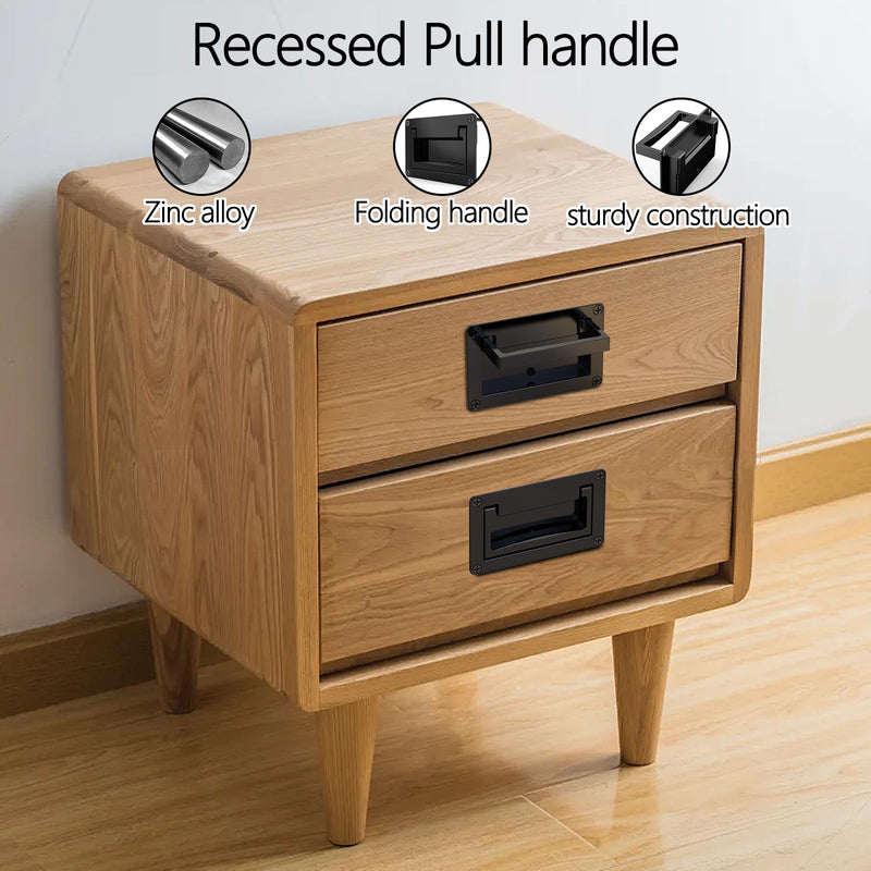 4.3 inch Black recessed Door Pull Handle, The recessed Flush Pull Handle has Springs Inside it That Automatically Pull Back,Door Pull Handle Recessed Flush Pull Handle (1, Black) 1