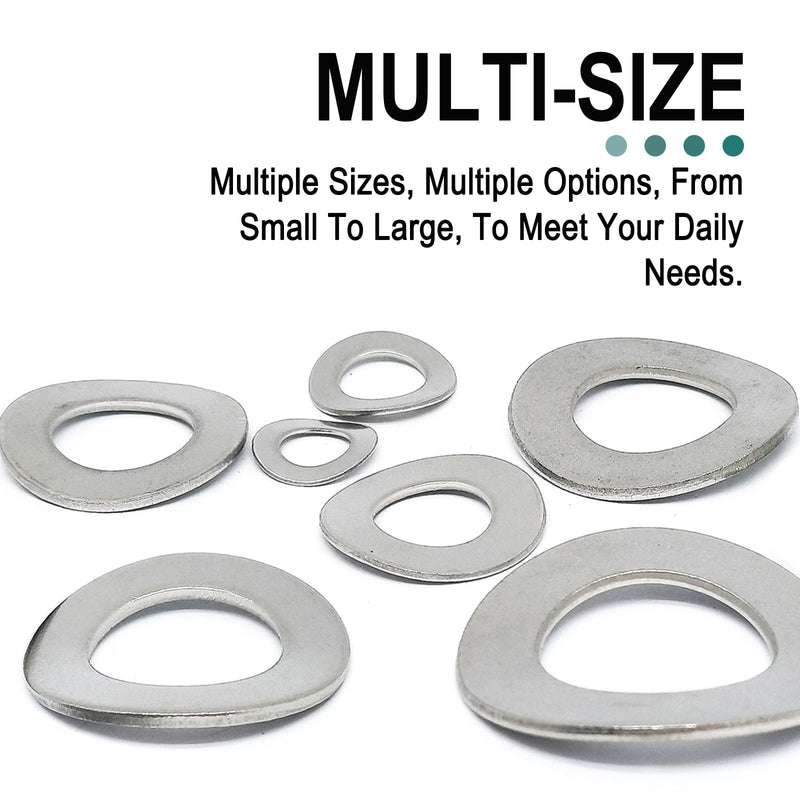 100pcs Wave Spring Lock Washer Assortment Kit,304 Stainless Steel Springs,Curved Spring Washers Springs Gaskets,M6 M6