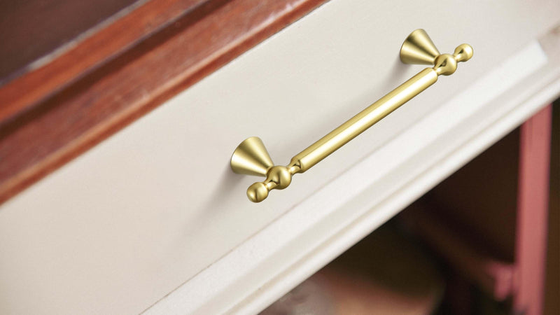 Goo-Ki 6 Pack Brushed Gold Cabinet Pulls Zinc Alloy Kitchen Cabinet Hardware - 5.04" (128mm) c-c Bar Cabinet Handles Solid Drawer Pulls 5.04" Center to Center
