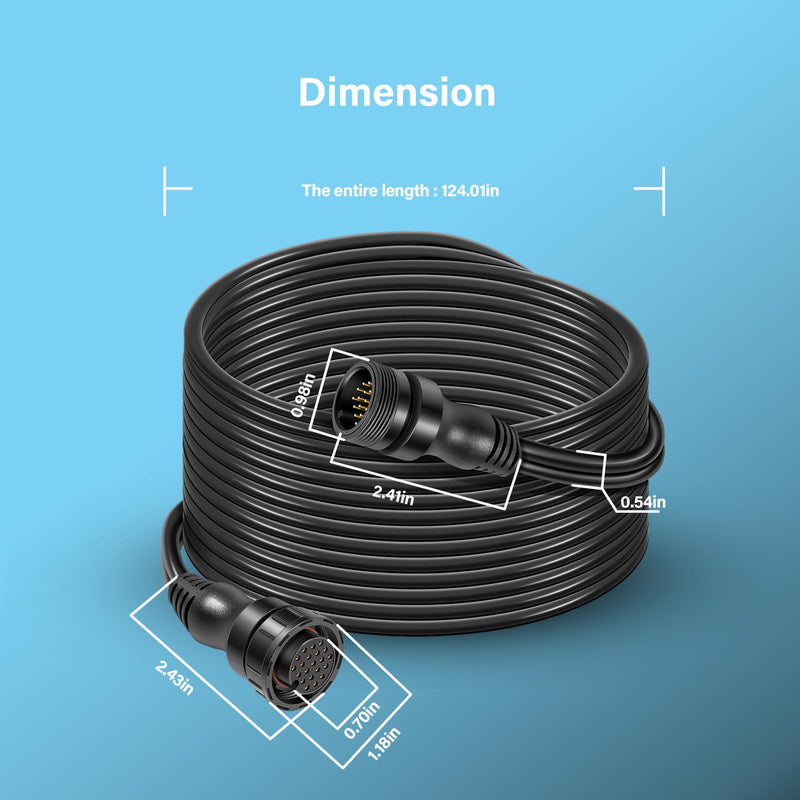 010-12855-00 10-Feet 21-pin Panoptix LiveScope Transducer Extension Cable for Garmin GLS 10 Sonar Module, Panoptix LiveScope™ System, LVS32/ LVS32-TH/LVS34 Transducer, LiveScope XR/XR LVS62