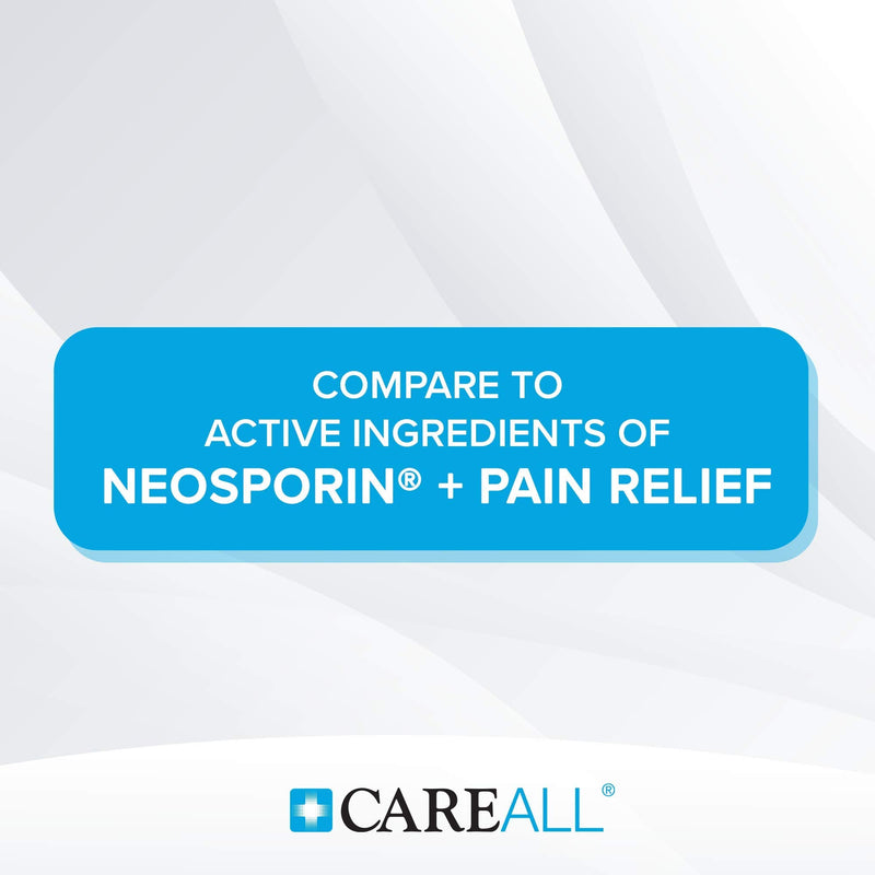 CareAll Triple Antibiotic Ointment + Pain Relief 1.0 oz (2 Pack), Dual Action First Aid for Minor Scrapes, Cuts, and Burns to Help Prevent Infection While Providing Maximum Strength Pain Relief.