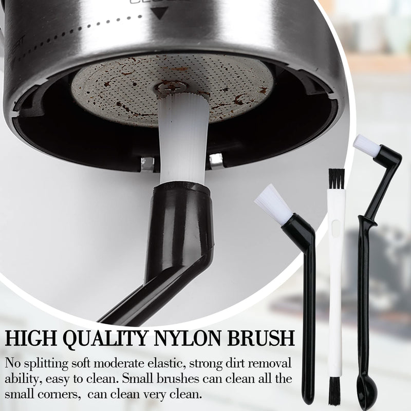 6-piece coffee grinding brush set, coffee grinding natural bristle brush and nylon espresso brush, coffee machine dust removal cleaning brush