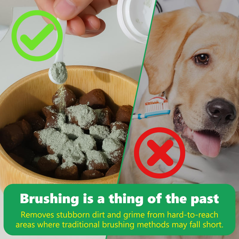 Teeth Cleaning Powder for Dogs, Dog Breath Freshener, Dental Powder for Dogs Teeth with Probiotics Help Reduce Bad Breath, Plaque Tartar Remover, Dog Teeth Powder for Small, Medium, Large Dogs 30g 1.06 Ounce (Pack of 1)