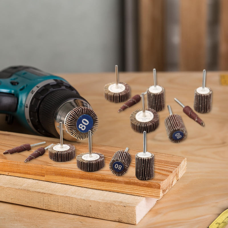 30 Pcs Flap Wheel Sander for Dremel, 80 Grit Flap Sanding Wheel Rotary Tool Accessories Kit for Removing Rust and Polishing,1/8-inch Shank 30