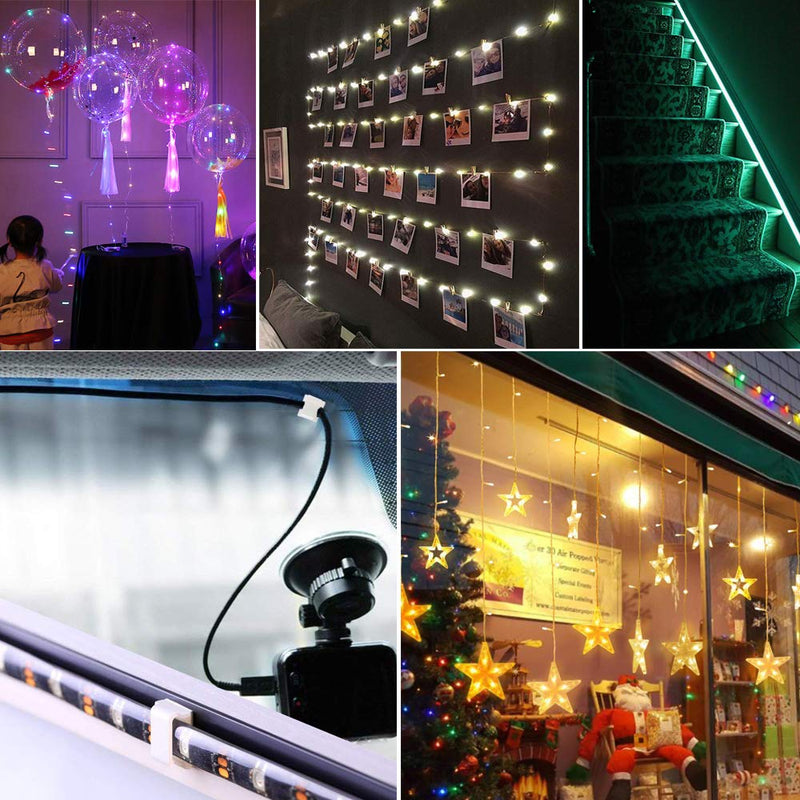 150-Pack Mounting Brackets Fixing Clips for 10mm Wide Waterproof 5050 LED Strip Light, 100 Pack One Side Fixing, Screws Included, 50Pack Self-Adhesive Strip Brackets Holder