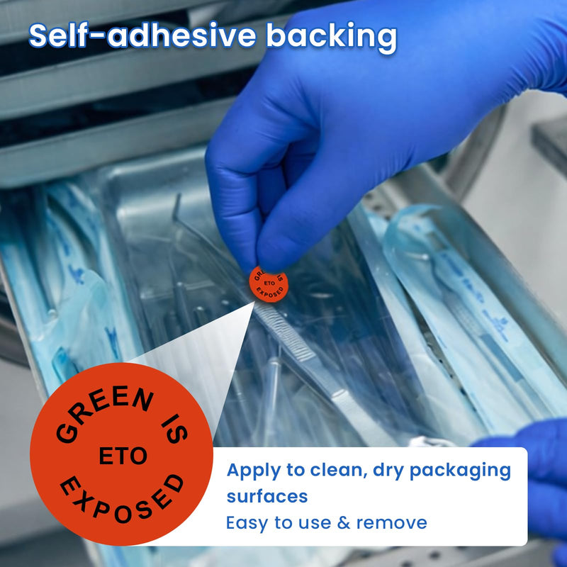 ETO Sterilization Indicator Label Sticker, Ethylene Oxide Gas Chemical Adhesive Mark, 0.55" Diameter, 1080 Pcs (C) C
