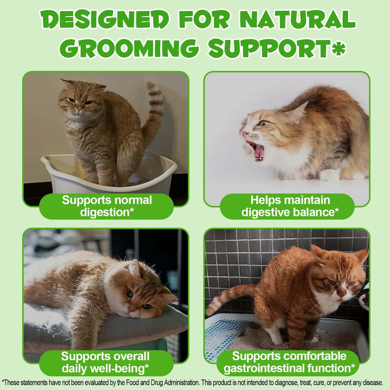 Cat Hairball Remedy Drops, Hairball Treatment for Cats & Kittens with Natural Ingredients, Helps Eliminate and Prevent Hairballs, Cat Grass Flavor, Supports Digestion & Skin Health for All Breeds