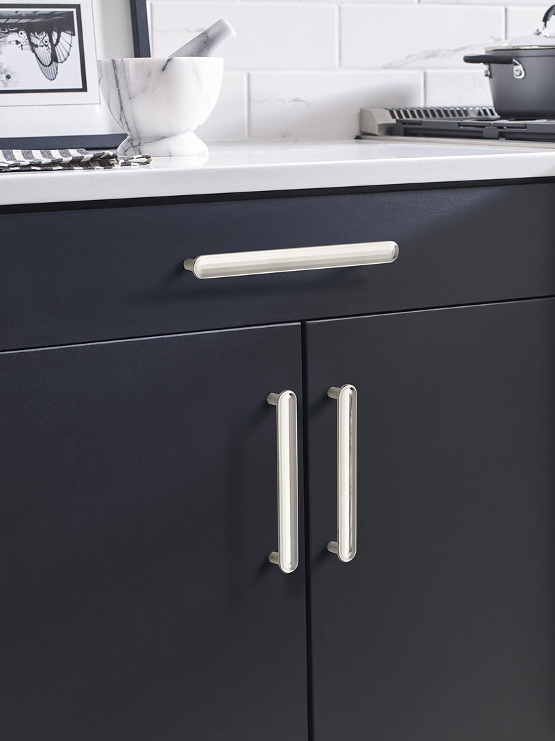 Amerock | Cabinet Pull | Polished Nickel | 7-9/16 inch (192 mm) Center to Center | Concentric | 1 Pack | Drawer Pull | Drawer Handle | Cabinet Hardware 7-9/16 Inch (192 mm) Center-to-Center