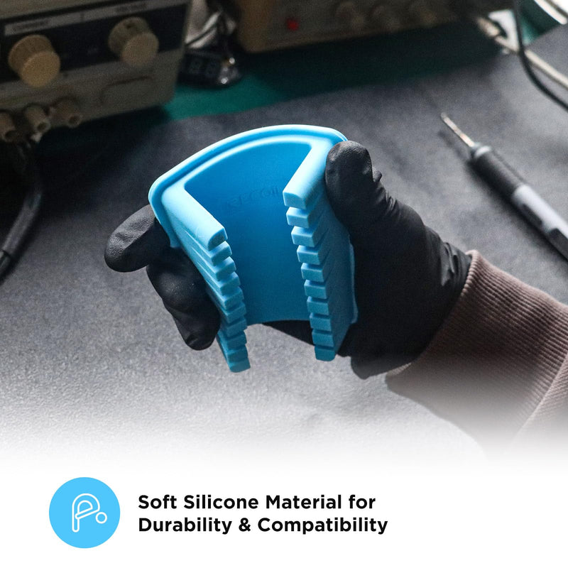 Recoil SWSL 9 Slots Silicone Wire Harness Soldering Holder Wire Leads Clamp Stand with Neo Magnets Base, Holds 30AWG to 12AWG Wires, High Temperature Silicone