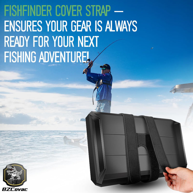 2-Pack, Secure Fish Finder Cover Straps for All Brand Fishing Graphs, Sonar Cover Straps