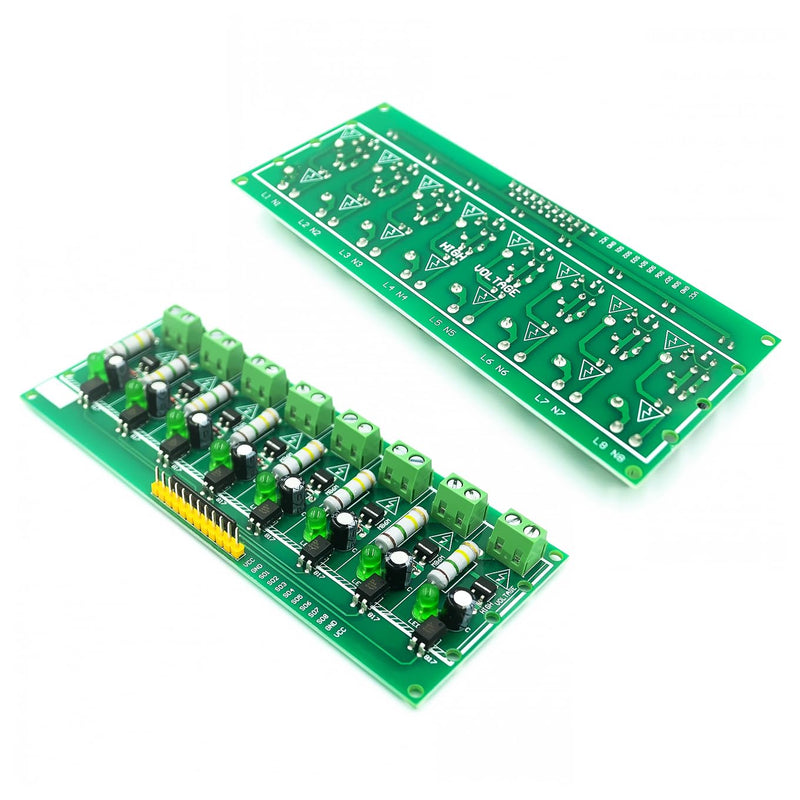 HiLetgo AC 220V Optocoupler Module AC Optocoupler Alternating Current Detect Module 3-5V or PLC 24V Level Power for PLC MCU(8 Channel) 8CH