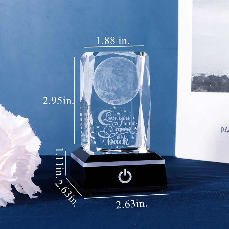 Gifts for Mom from Daughter Mothers Day - Anniversary Wedding Gifts for Couples Her Crystal Engrave I Love You to The Moon and Back Gifts - Unique Birthday Valentines Gifts Her Girlfriend MOM I Love You to the Moon&Back