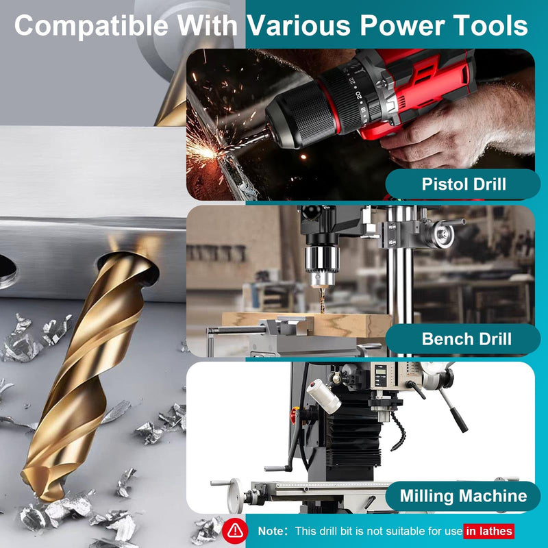 1 Inch Cobalt Drill Bit, M35 HSS Twist Drill Bit, 135° Split Point | Reduced Shank, Large hole drilling 6" length 3" working length for thick steel plate and stainless steel 1 Inch