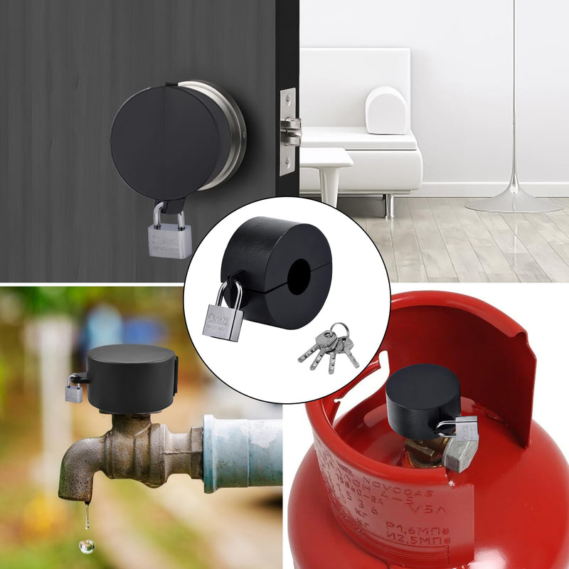 Door Knob Lockout Device Door Handle Lock Cover with Padlock & Keys Cover to Disable The Doorknob/Faucet/Valve Outside Prevent Turning of Door Knob and Access to Keyhole
