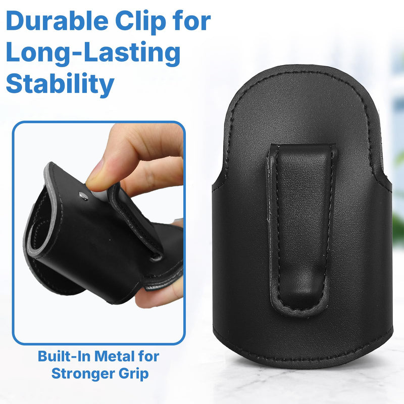 Stethoscope Holder for Scrubs, Magnetic Hands-Free Stethoscope Holder Clip Black PU Leather, Portable for Scrubs Belts Lab White Coats, Scrub Accessories Gifts for Nurses Doctors Medical Students EMTs