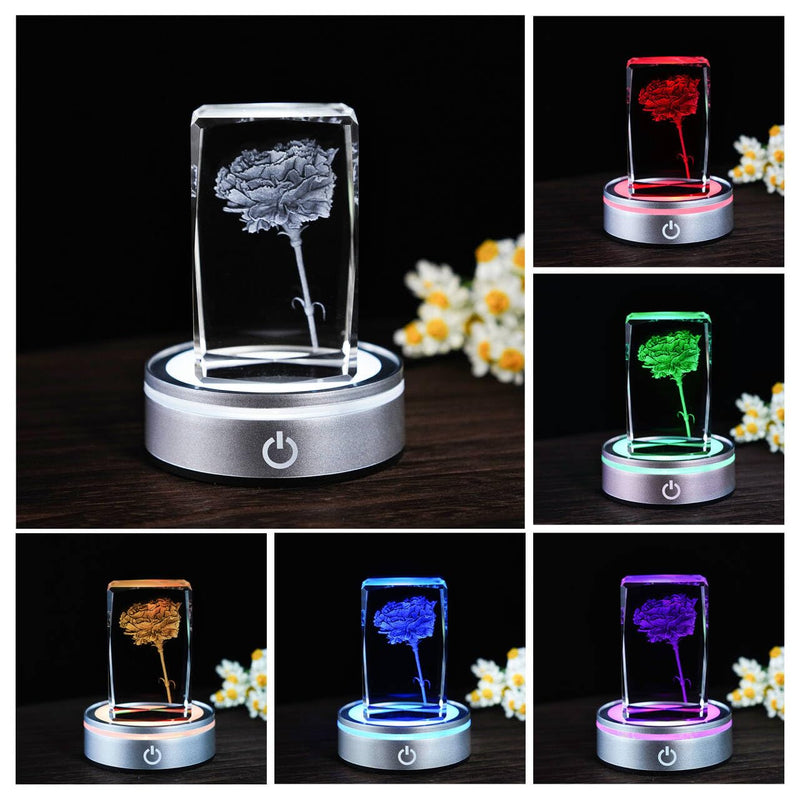 ZEERSHEE LED Light Base for Acrylic 3D Glass Resin Art Colorful Lighted Round Display Stand Battery/USB Power(Flat) Round-A