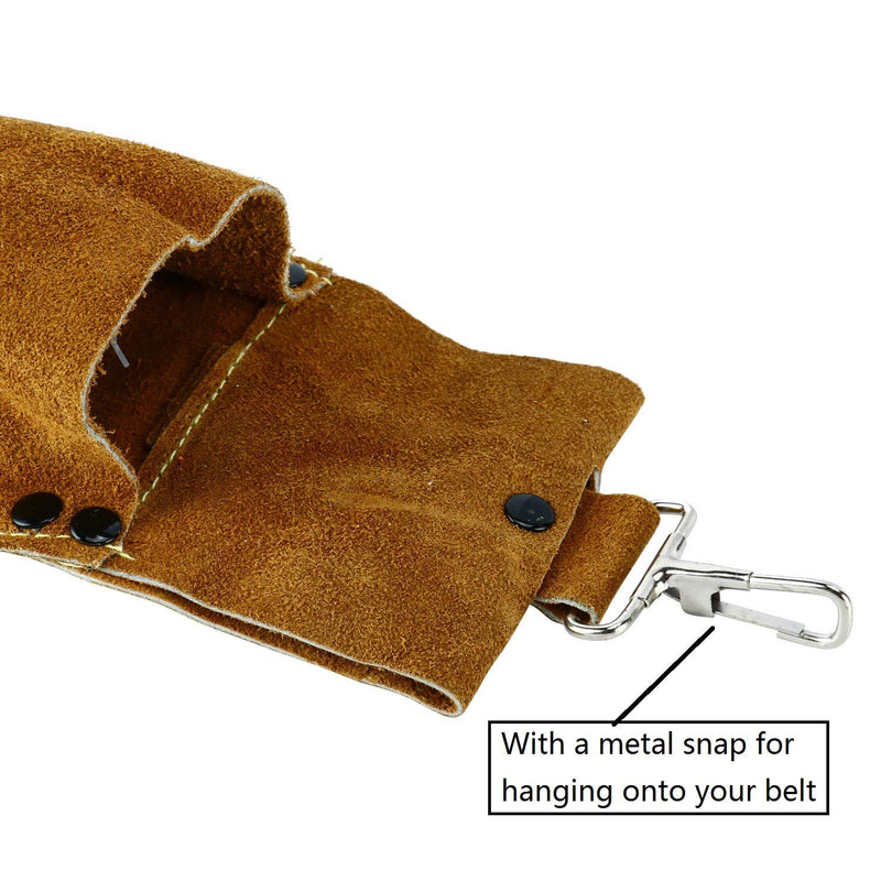 Flame-Resistant Electrode Bag/Welding Rod Pouch/welding rod holder/Leather Electrode Holder/ (gold brown)