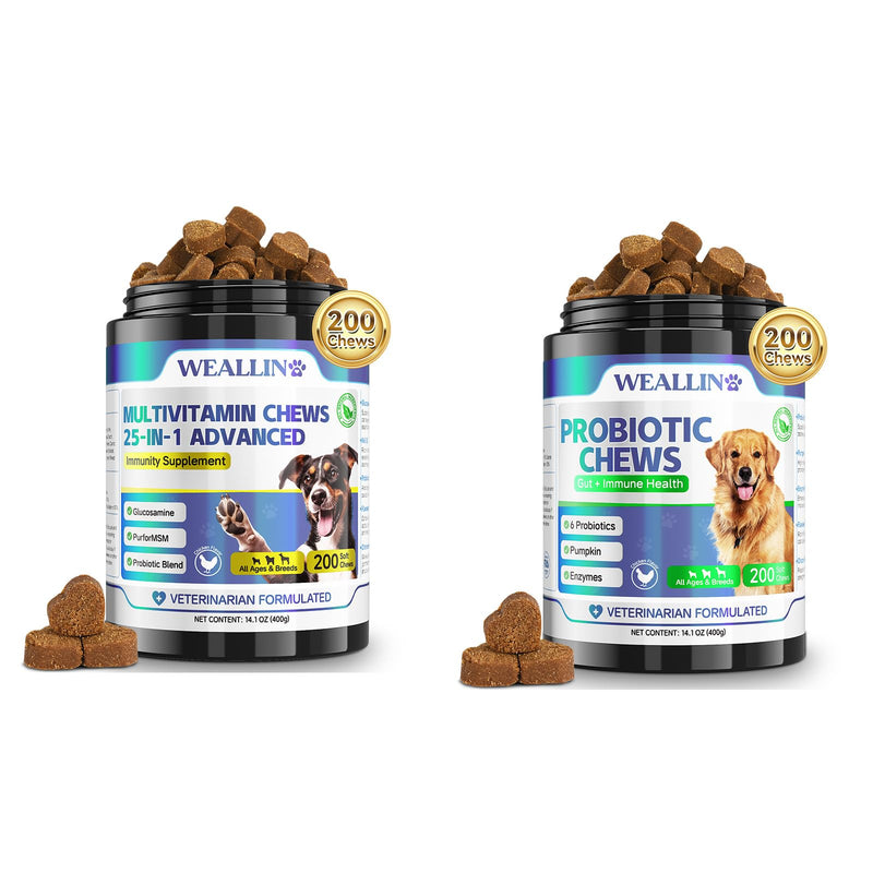 WEALLIN Dog Vitamins & Dog Probiotic Chews