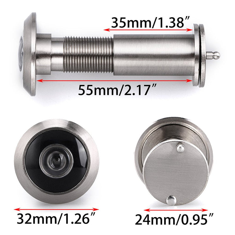 Sumnacon Safety Door Viewer,Solid Brass 220-degree Door Viewer/Peephole with Heavy Duty Rotating Privacy Cover for 1-3/8" to 2-1/6" Doors, Durable Door Viewer for Home Office Hotel (2 Pcs Silver) 2 Pcs Silver