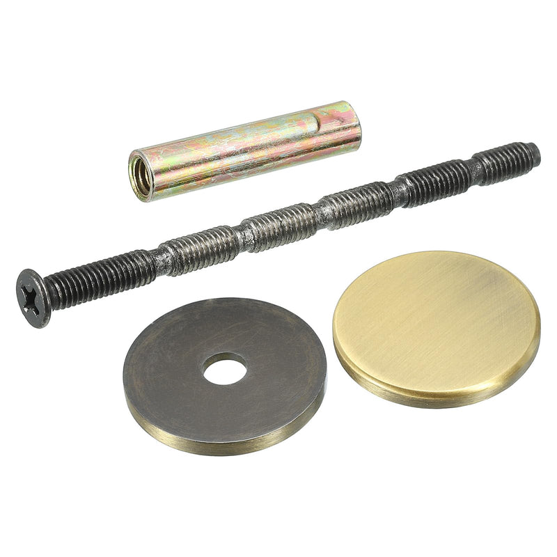 PATIKIL Door Knob Hole Cover Plate, 2 Pack 1 3/16" Dia. Deadbolt Cover Plate Door Hole Filler Plate for 5/16" to 1" Holes, Bronze 1 3/16"