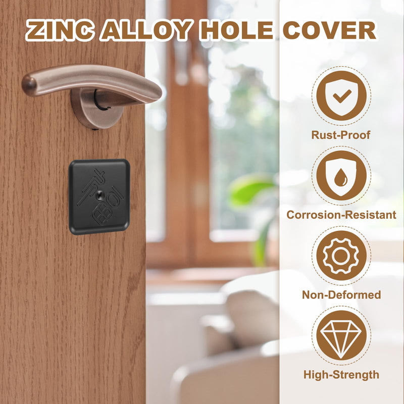 PATIKIL Door Hole Cover Plate, 1-3/16 Inch Zinc Alloy Square Deadbolt Knobs Fixing Cover Fits Doors 1-3/16" to 4-3/4" Thick for Hole Filling Decoration, Bronze