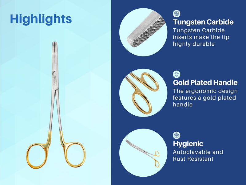 ARTMAN INSTRUMENTS Wynman Dental Crown Gripper Forceps with Tungsten Carbide Inserts Temporary Crown Remover Large Curved Forceps