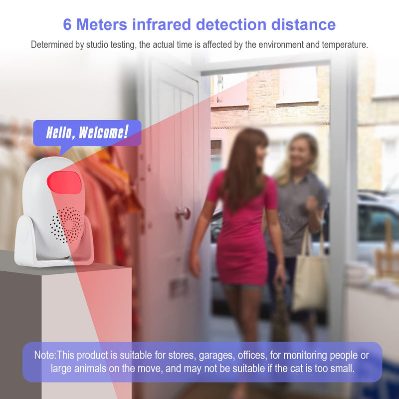 Motion Sensor Alarm with 17 Chimes 3 Alarm Modes 4 Volume Levels Wireless Motion Detector Alarm with Remote 110dB Home Security Alarm (2 Motion Detector, 2 Remote Control) Motion Sensor Alarm-2Pack