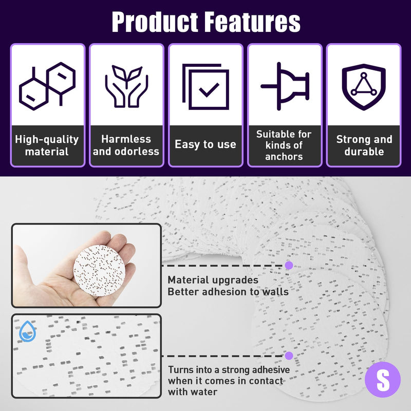 30 Pcs Drywall Anchor Repair Kit Solve Loose Wall Plugs Fast - Ideal for Curtain Rails, Towel Racks, Toilet Paper Holders and More Anchor Hole Patch (2.36 in) S*30 Packs