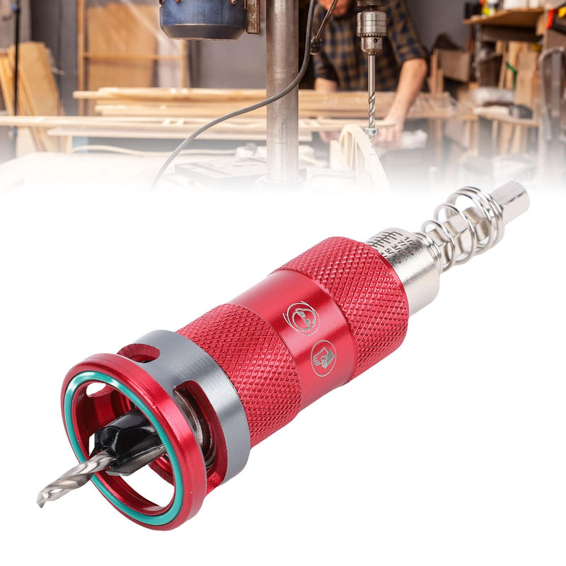 LICAEVEY Countersink Drill Bit Set, Semi Automatic Adjustable Depth Stop Drill Bit with 5 HSS M2 Bits & Hex Shank for Woodworking