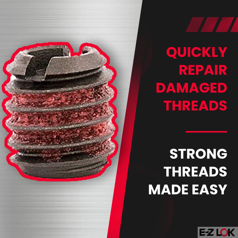 E-Z LOK - 329-006 E-Z Lok Externally Threaded Insert, C12L14 Carbon Steel, Meets AISI 12L14, #6-32 Internal Threads, 1/4"-20 External Threads, 0.280" Length, Made in US (Pack of 10)