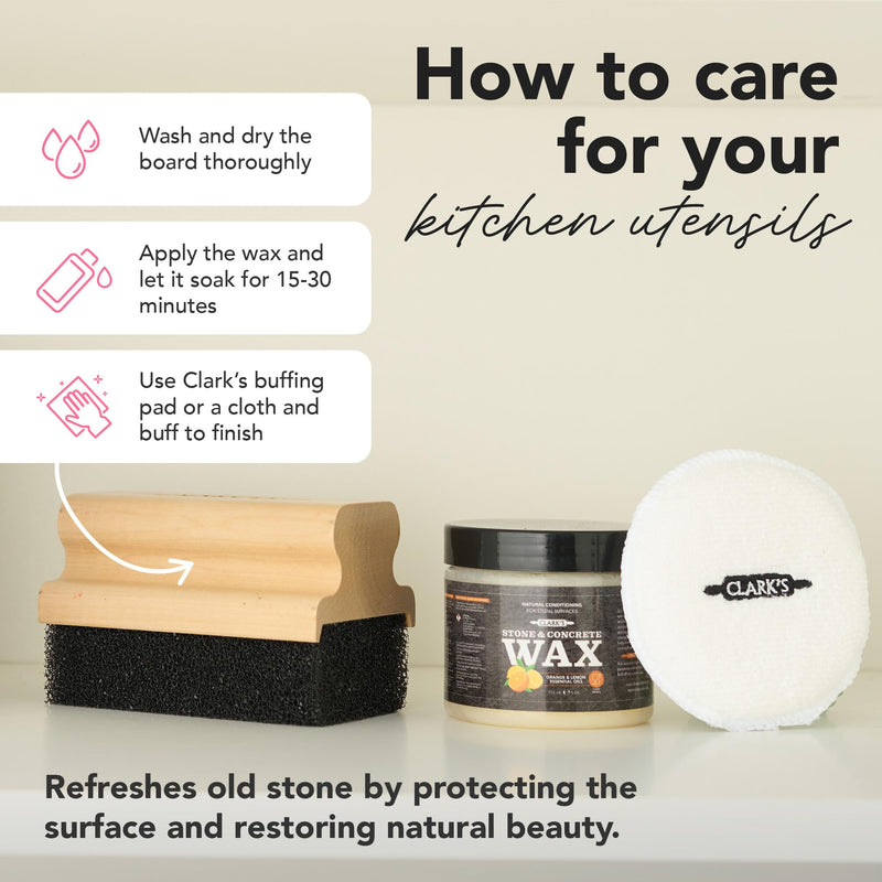 CLARK'S Soapstone and Concrete Wax Kit, Orange Lemon Scent 355