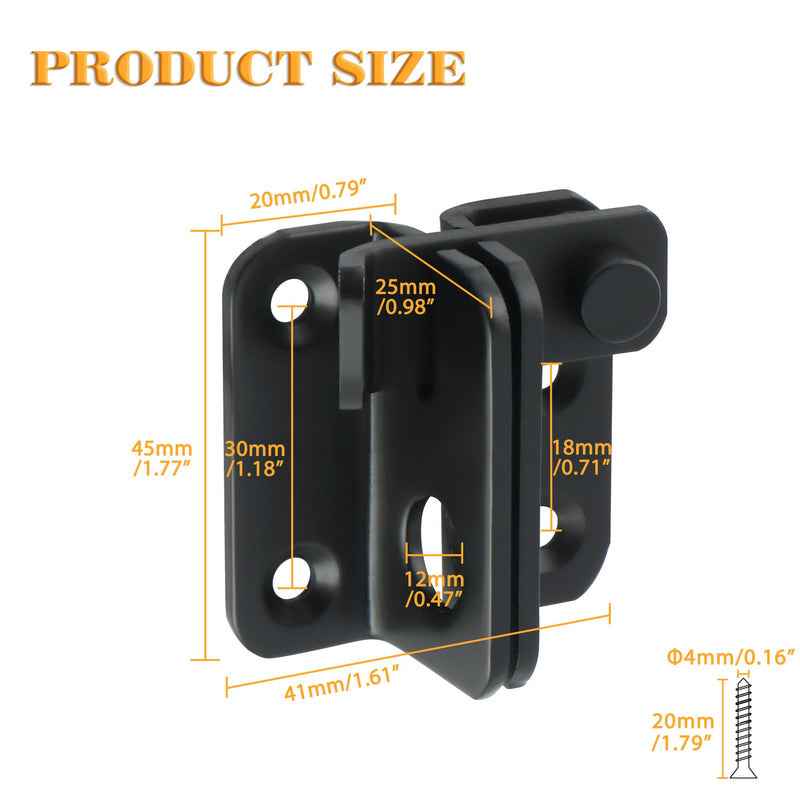 Alise Flip Latch Gate Latches Slide Bolt Latch Safety Door Lock Catch for Barn Cabinet Pet Cage Garden Bathroom Garage Window Sliding Door,MS4001-B Stainless Steel Matte Black Small Size