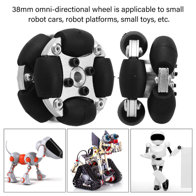 38mm Double Aluminum Omni Wheel 38mm Omnidirectional Wheel with Metal Hubs 14166 Robot Smart Car Parts Accessories