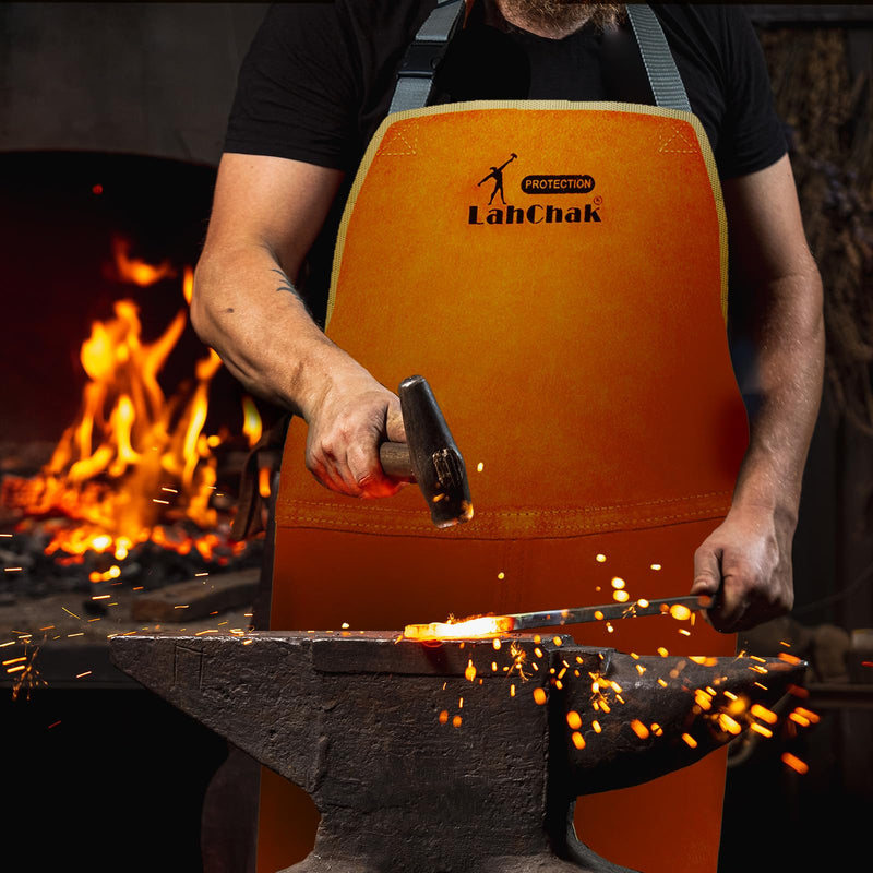 Leather Work Shop Apron, Buckle straps, Heat & Flame Resistant Heavy Duty Welding Apron With a Pocket