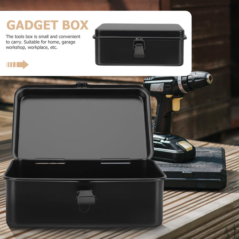 GANAZONO Small Tool Box 7.87X4.92X3.07In Portable Metal Toolbox Organizer with Buckle Compact Tool Storage Case for Home Garage Workshop