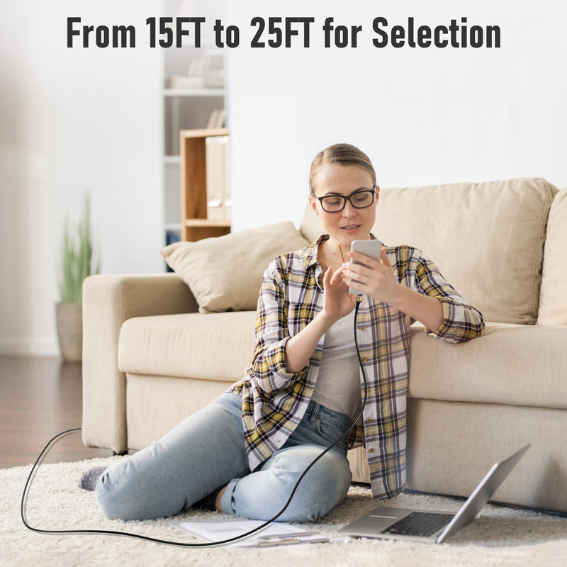 Ultra Long 4K USB C Cable 20 FT, Full Feature USB-C to C Cable, USB 3.1 Gen 2, Supports 4K@60Hz Video Output, 65W PD Fast Charging, 10Gbps Data Transfer, For Smartphone, Laptop, Tablet, TV, Monitor