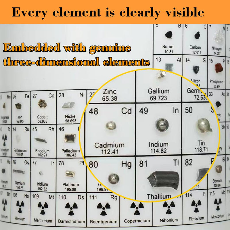 2026 New Periodic Table with Real Elements Inside, 83 Real Elements Samples with LED Light Wooden Stand and Magnifying Glass, Chemistry Decor, Science Gifts for Kids Student, Teacher, Science Lovers